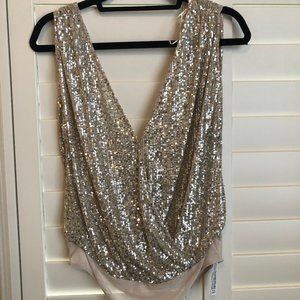 GOLD SEQUIN BODY SUIT